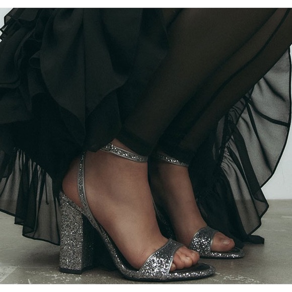 Zara Shoes - 🆕(NWT) ZARA Block Glitter Heels. Size 40/US 9